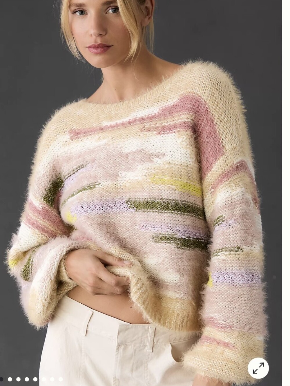 Pilcro Boat-Neck Cropped Sweater M